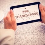 happy thanksgiving on a tablet