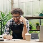 man on phone for customer service