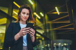 Successful female using Mobile Device Management